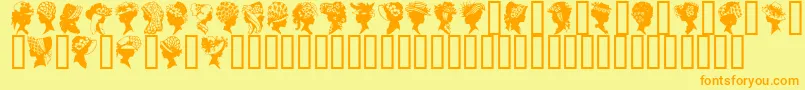 GeProfileSilhouettes Font – Orange Fonts on Yellow Background