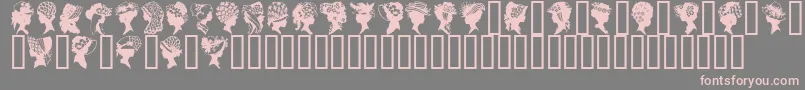 GeProfileSilhouettes-Schriftart – Rosa Schriften auf grauem Hintergrund