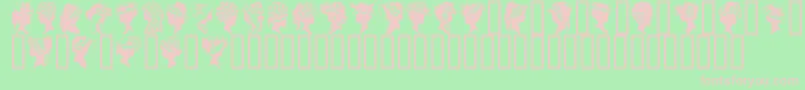 GeProfileSilhouettes Font – Pink Fonts on Green Background