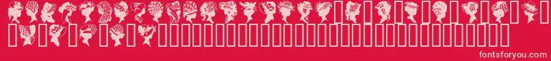 GeProfileSilhouettes-fontti – vaaleanpunaiset fontit punaisella taustalla