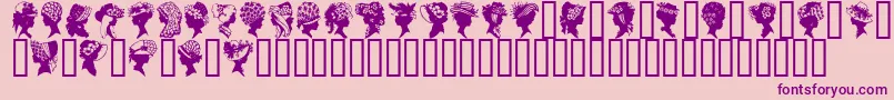 GeProfileSilhouettes Font – Purple Fonts on Pink Background