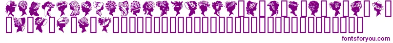Шрифт GeProfileSilhouettes – фиолетовые шрифты на белом фоне