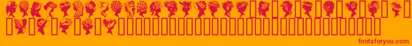 GeProfileSilhouettes Font – Red Fonts on Orange Background