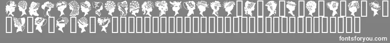フォントGeProfileSilhouettes – 灰色の背景に白い文字