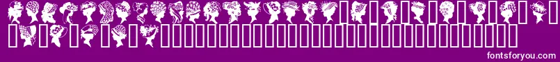 Шрифт GeProfileSilhouettes – белые шрифты на фиолетовом фоне