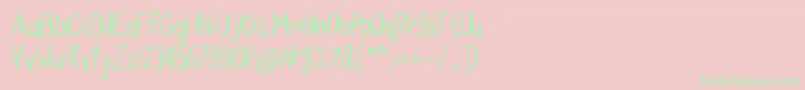 UglyRumor Font – Green Fonts on Pink Background