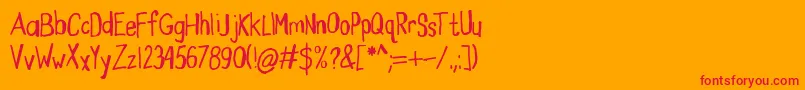 UglyRumor Font – Red Fonts on Orange Background