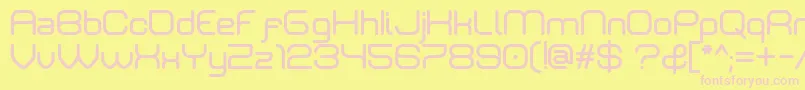 Rivaldizakie-fontti – vaaleanpunaiset fontit keltaisella taustalla