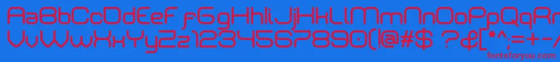 Rivaldizakie-fontti – punaiset fontit sinisellä taustalla