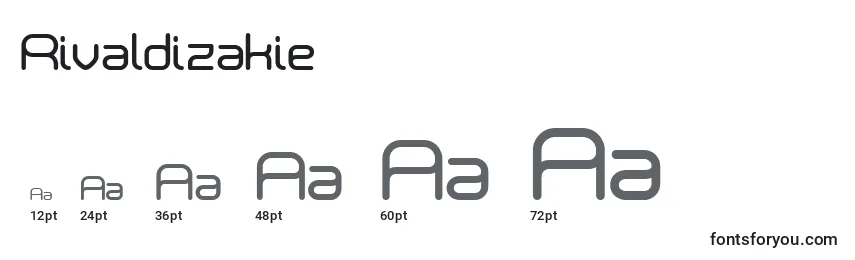Размеры шрифта Rivaldizakie