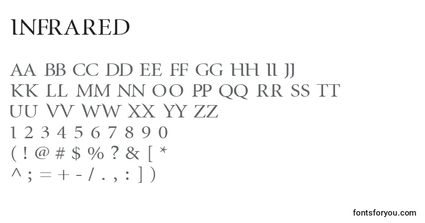 A fonte Infrared – alfabeto, números, caracteres especiais