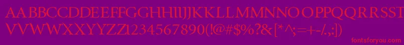 Infrared Font – Red Fonts on Purple Background