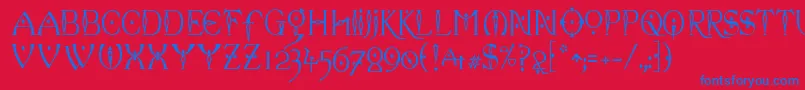 Celexa Font – Blue Fonts on Red Background