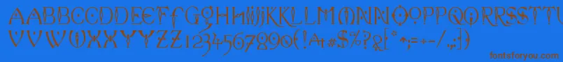 Celexa Font – Brown Fonts on Blue Background