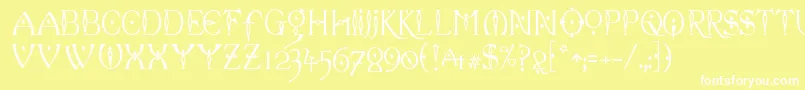 フォントCelexa – 黄色い背景に白い文字