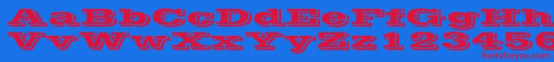 VineraEx Font – Red Fonts on Blue Background