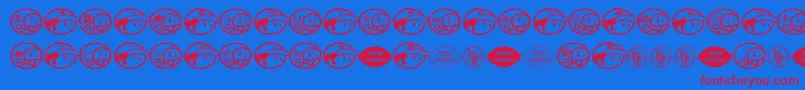 Fonte Sporto ffy – fontes vermelhas em um fundo azul