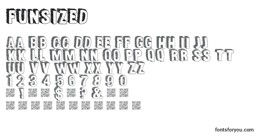 Czcionka Funsized – alfabet, cyfry, specjalne znaki