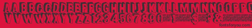 フォントFunsized – 赤い背景に黒い文字