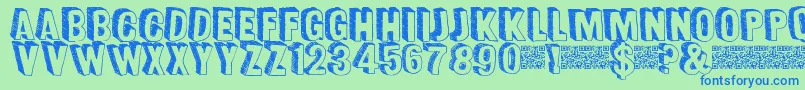 Funsized Font – Blue Fonts on Green Background