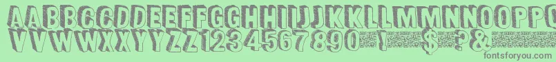 Funsized Font – Gray Fonts on Green Background