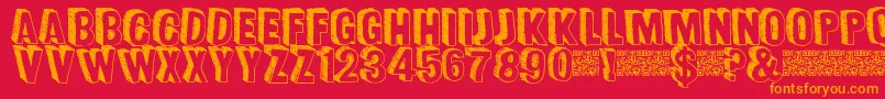 Funsized Font – Orange Fonts on Red Background
