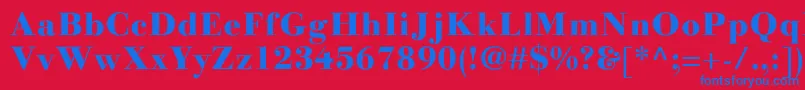 LinotypegianottenHeavy Font – Blue Fonts on Red Background