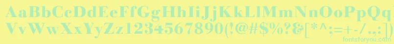 LinotypegianottenHeavy Font – Green Fonts on Yellow Background