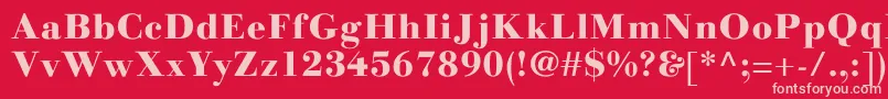 LinotypegianottenHeavy Font – Pink Fonts on Red Background