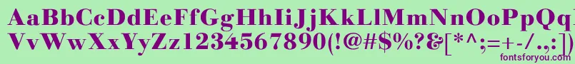 LinotypegianottenHeavy Font – Purple Fonts on Green Background
