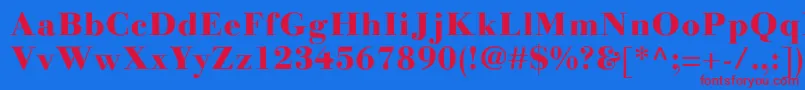 LinotypegianottenHeavy Font – Red Fonts on Blue Background