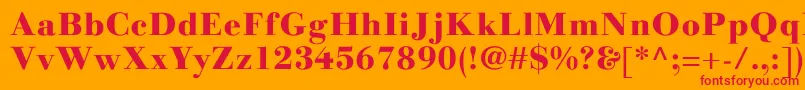LinotypegianottenHeavy Font – Red Fonts on Orange Background