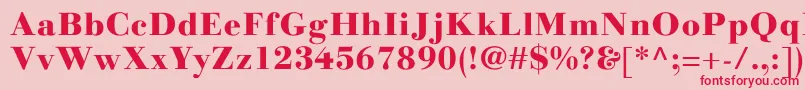 LinotypegianottenHeavy Font – Red Fonts on Pink Background