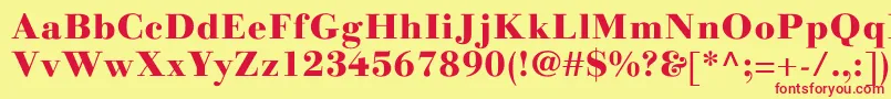 LinotypegianottenHeavy Font – Red Fonts on Yellow Background