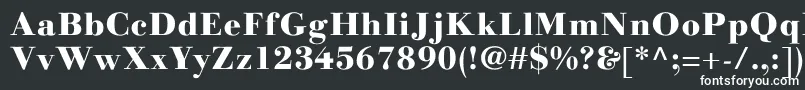 フォントLinotypegianottenHeavy – 黒い背景に白い文字