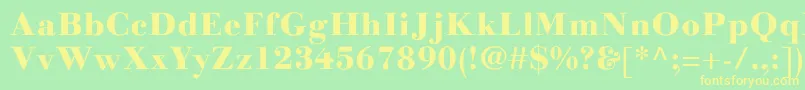 LinotypegianottenHeavy Font – Yellow Fonts on Green Background