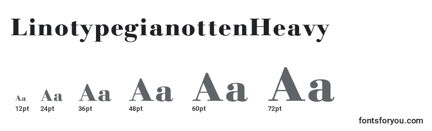 Размеры шрифта LinotypegianottenHeavy