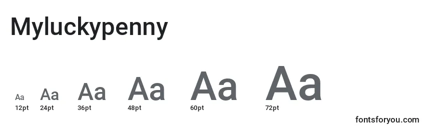 Myluckypenny Font Sizes