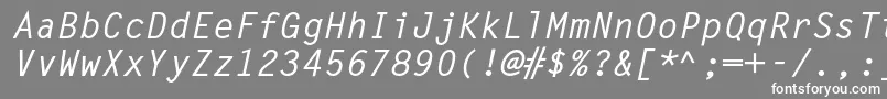 フォントMetronomcBolditalic – 灰色の背景に白い文字