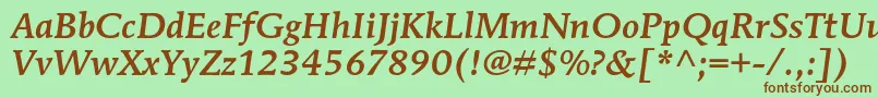 MendozaromanstdMediumit Font – Brown Fonts on Green Background