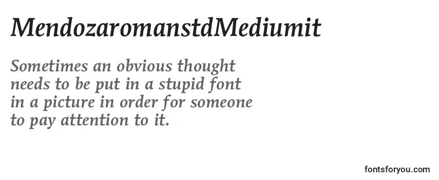Review of the MendozaromanstdMediumit Font
