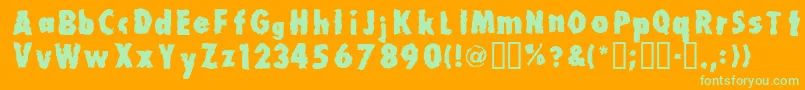 Millionair Font – Green Fonts on Orange Background