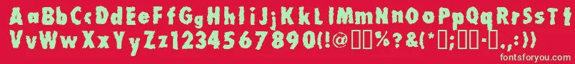 フォントMillionair – 赤い背景に緑の文字