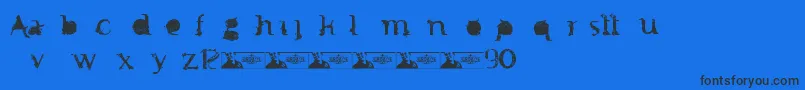 FtfMintheeIndonesiana3th Font – Black Fonts on Blue Background
