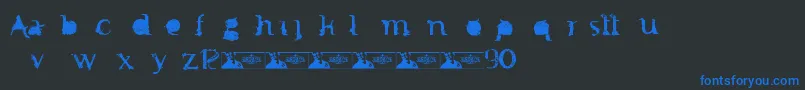 FtfMintheeIndonesiana3th Font – Blue Fonts on Black Background