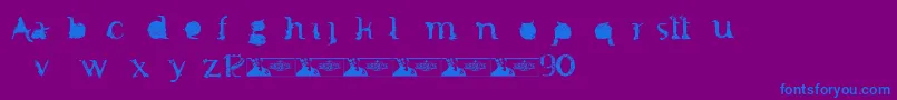 FtfMintheeIndonesiana3th-fontti – siniset fontit violetilla taustalla