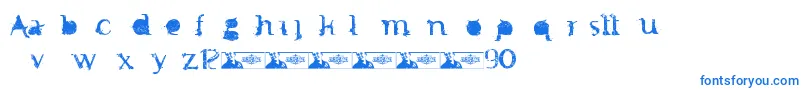 FtfMintheeIndonesiana3th-fontti – siniset fontit valkoisella taustalla