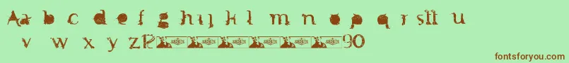 FtfMintheeIndonesiana3th Font – Brown Fonts on Green Background