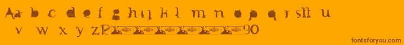 FtfMintheeIndonesiana3th-fontti – ruskeat fontit oranssilla taustalla