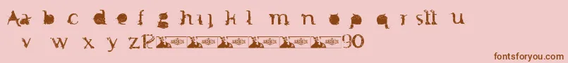 Fonte FtfMintheeIndonesiana3th – fontes marrons em um fundo rosa